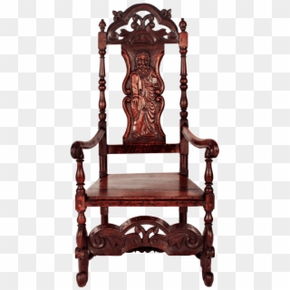 Medieval English Oak Throne / King Chair With Carved - Throne Clipart