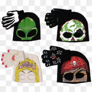 Big Kids Glow In The Dark Costume Mask Hat & Glove - Mask Clipart