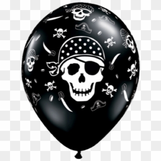 Pirate Skull & Cross Bones Black , Pose Med - Pirate Latex Balloon Clipart