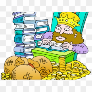 Throne Clipart Rich King - King And Money Cartoon - Png Download