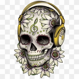 Tattoo Skull Calavera Dead Drawing Of The Clipart - Day Of The Dead Skull Music - Png Download