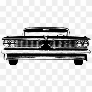 Vector Classic Car Clipart Black And White - Vintage Car Front Vector - Png Download
