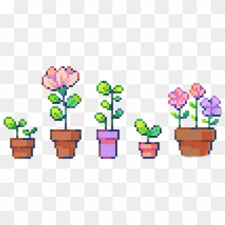 Pixel Aesthetic Plants Green Tumblr Grunge Plant Roses - Pixel Plant Png Clipart