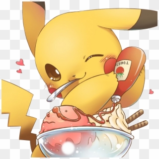 Download Image - Pikachu Ice Cream And Ketchup Clipart
