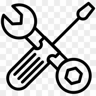 Wrench And Bolt Tool And Screwdriver Outline Svg Png - Outline Picture Of Tools Clipart