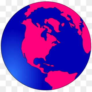 Small - Pink And Blue Globe Clipart