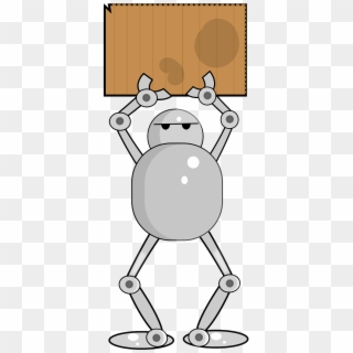 Robot Carrying A Sign Clipart