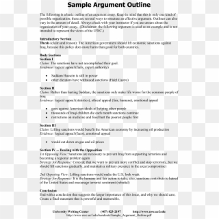 United States Economy Facts Sample Argument Outline - Argumentative Outline Sample Clipart