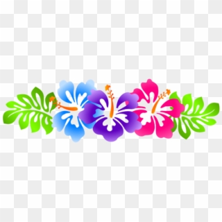 Luau Clip Art Borders Free Hibiscus Line - Hawaiian Flower Clipart Border - Png Download