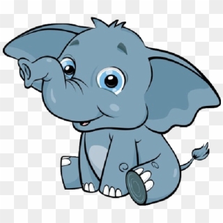 Animated Elephant Clipart - Cute Elephant Clipart - Png Download