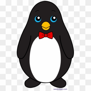 Penguin Bowtie Black Clipart - Penguin With A Tie - Png Download