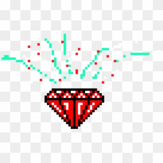 Red Sparkling Diamond - Rainbow Gem Pixel Art Clipart