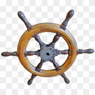 Vintage Wooden Ship's Wheel From Yellow Garage Antiques - Rudder Clipart