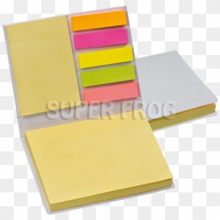 Sticky Notes And Markers In A White Hard Cover Book - Bloc De Notas Clipart