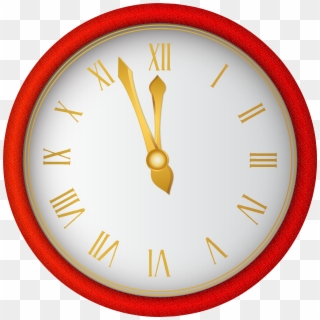 Red New Year Clock Png Clip Art Image - Wall Clock Transparent Png