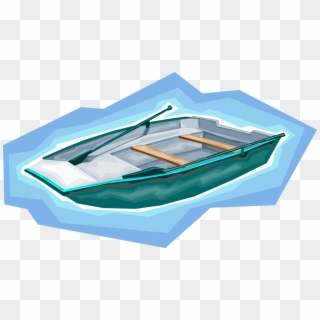 Vector Illustration Of Rowboat Or Row Boat Watercraft - Dinghy Clipart