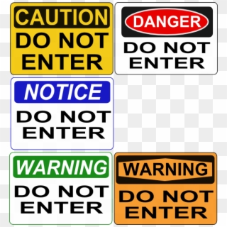 Set Of 5 Different "do Not Enter" - Sign Clipart
