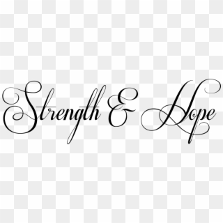 Strength And Hope Text Stencil Tattoo - Strength And Honour Tattoo Clipart