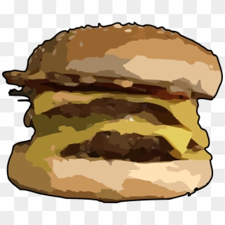 Salami Sandwich Cliparts 28, - Double Cheeseburger - Png Download