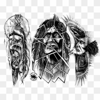 Collection Of Free Drawing Download On Ubisafe - Native American Tattoo Sleeve Designs Clipart