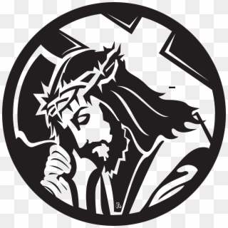 Black And White Clipart Jesus With Cross Png - Black Nazarene Black And White Transparent Png