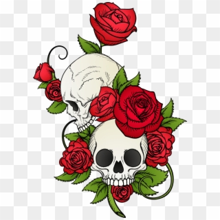 Stylish Tattoo Png - Skull And Roses Drawing Clipart