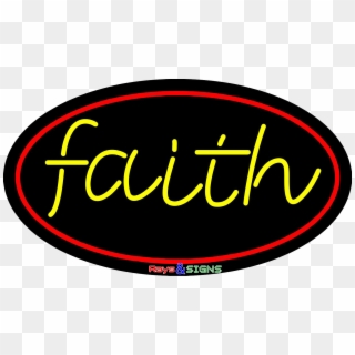 Yellow Faith Neon Sign - Circle Clipart