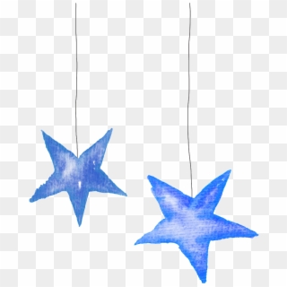 Blue Stars Lighting Christmas Transparent Decorative - Christmas Day Clipart