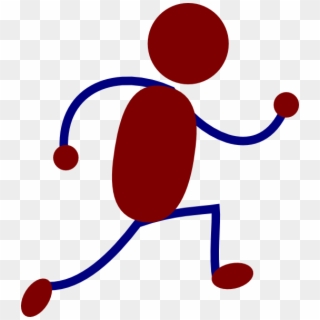 Stickman Running Cliparts - Man Running Clipart Red - Png Download