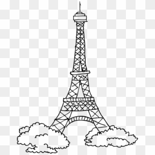 Eiffel Tower Sketch Outline Wall Sticker - Torre Eiffel Facil De Dibujar Clipart