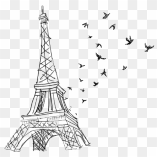 Ftestickers Eiffeltower Blackandwhite Silhouette - Eiffel Tower Transparent Clipart