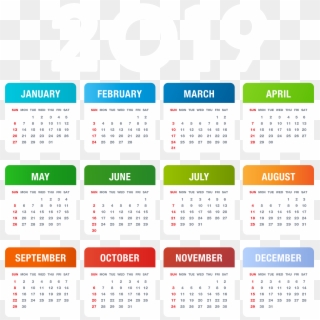 2019 Calendar Colorful Transparent Png Image Clipart