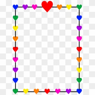 Rainbow Hearts Border Frame - Colorful Border Designs Simple Clipart