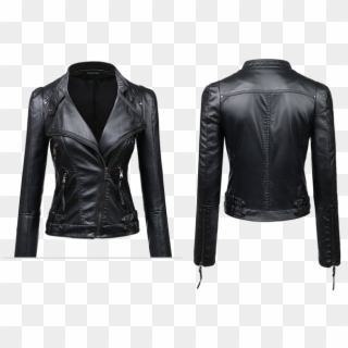 Women Leather Jacket Png Transparent Image - Jacket Clipart