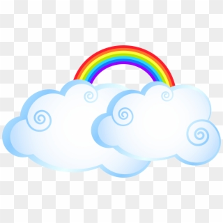 Rainbow With Clouds Transparent Png Clip Art Image - Rainbow And Clouds Clipart