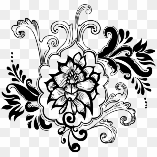 Design Interior - Vector Flower Black And White Png Clipart