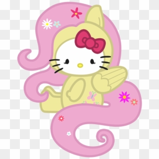 Cat, Fluttershy, Hello Kitty, Safe, Sanrio - Hello Kitty My Little Pony Clipart