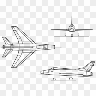 Aircraft Recognition - F 100 Super Sabre Blueprint Clipart