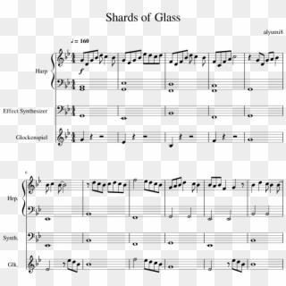 Shards Of Glass Sheet Music For Harp, Synthesizer, - Sheet Music Clipart