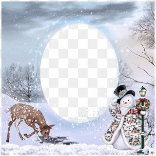 Transparent Christmas Winter Png Photo Frame - Winter Borders And Frames Clipart