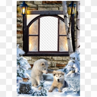 Winter Photo Frame Open Window - Transparent Winter Window Png Clipart