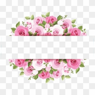 #florals #flowers #leaves #divider #header #textline - Pink Watercolor Flowers Border Clipart