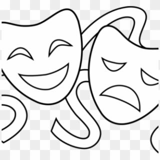 Theater Mask Clip Art Clip Art Drama Masks Theater - Theater Masks Drawing - Png Download