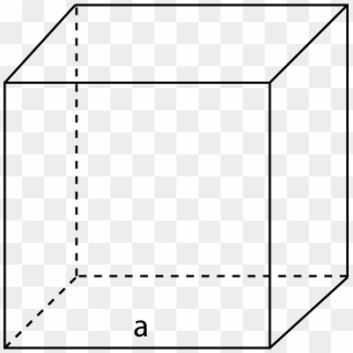 Diagram Of A Cube Showing E = Edge Length - Line Art Clipart