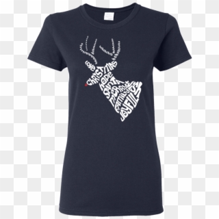 White Deer Head Antlers Ladies' Shirt - T-shirt Clipart