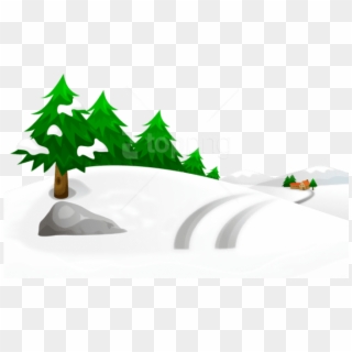 Free Png Snowy Winter Ground With Trees And House Png - Winter Trees And Houses Clipart Transparent Png