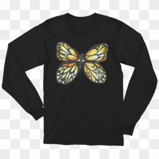 Black & Yellow Butterfly Long Sleeve T-shirt Unisex - 80 Years Old T Shirt Clipart