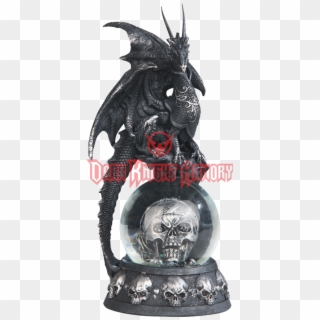 Black Dragon On Pirate Skull Snow Globe - Action Figure Clipart