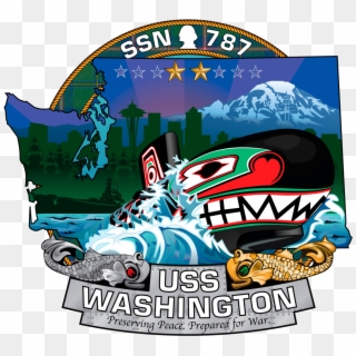 The Ship's Crest Of The Virginia-class Attack Submarine - Uss Washington Submarine Logo Clipart