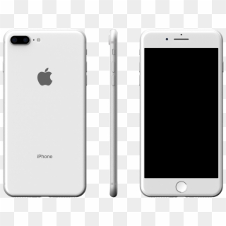 Iphone 8 Plus Glass Only Skin Silver - Iphone 8 Silver Front And Back Clipart